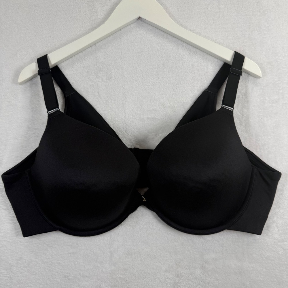 Cacique Boost Plunge‎ Bra Womens 44D Black Underwire Padded 1116015